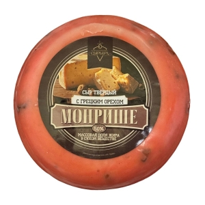 Сыр Монрише с Грецким орехом, ~1кг, 50%, твердый (Дружба)