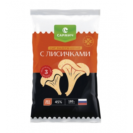 Сыр Выдержанный с Лисичками 180гр (Сармич)